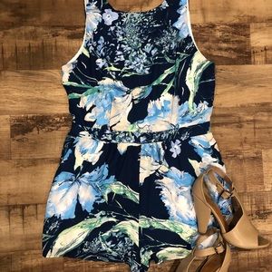 Blue Floral Romper